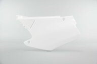 Left Side Polisport White Side Number Plates replacement plastics for 00-01 Honda CR125, CR250 dirt bikes.