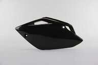 Left Side UFO Black Side Number Plates replacement plastics for 07-25 Honda CRF150 dirt bikes.