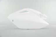 Left Side UFO White Side Number Plates replacement plastics for 04-05 Honda CRF250 dirt bikes.