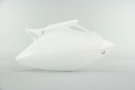 Right Side Polisport White Side Number Plates replacement plastics for 02-04 Honda CRF450 dirt bikes.