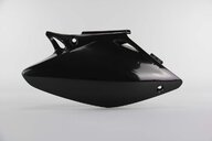 Right Side UFO Black Side Number Plates replacement plastics for 02-04 Honda CRF450 dirt bikes.