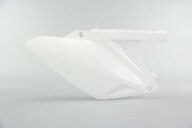 Right Side Polisport White Side Number Plates replacement plastics for 10-18 Suzuki RMZ250 dirt bikes.