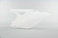 Left Side Polisport White Side Number Plates replacement plastics for 10-18 Suzuki RMZ250 dirt bikes.