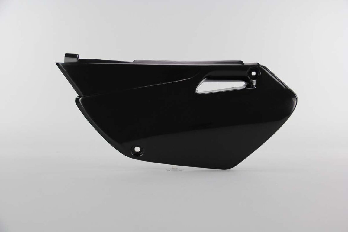 Left Side UFO Black Side Number Plates replacement plastics for 02-14 Yamaha YZ85 dirt bikes.