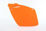 Left Side Polisport Orange Side Number Plates replacement plastics for 98-04 KTM EXC, MXC, SX dirt bikes.