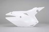 Right Side Polisport White V2 Restyled Side Number Plates replacement plastics for 13-17 Honda CRF250, CRF450 dirt bikes.