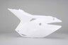 Left Side Polisport White V2 Restyled Side Number Plates replacement plastics for 13-17 Honda CRF250, CRF450 dirt bikes.