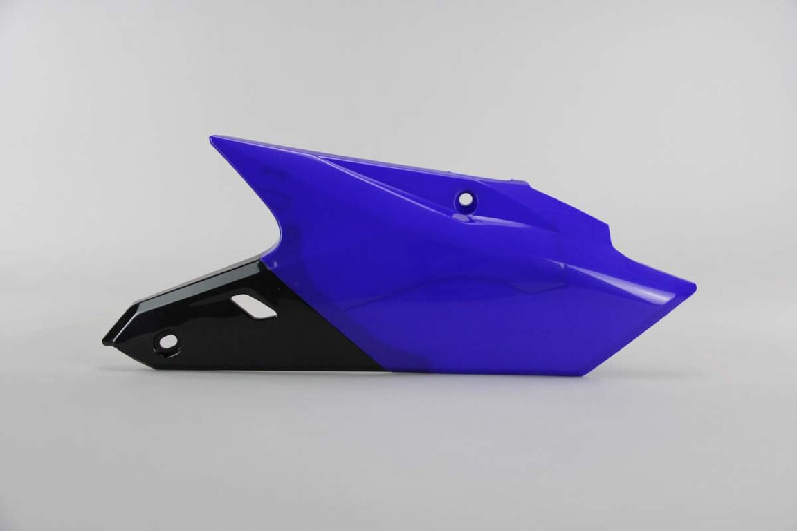 Left Side Polisport Blue / Black Side Number Plates replacement plastics for 14-19 Yamaha YZ250F, YZ450F dirt bikes.