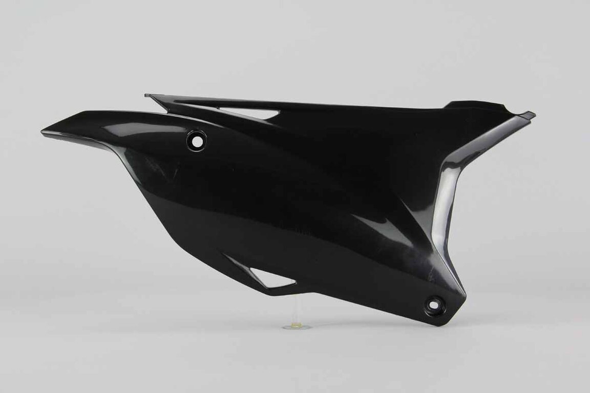 Right Side UFO Black Side Number Plates replacement plastics for 14-25 Kawasaki KX100, KX112, KX85 dirt bikes.