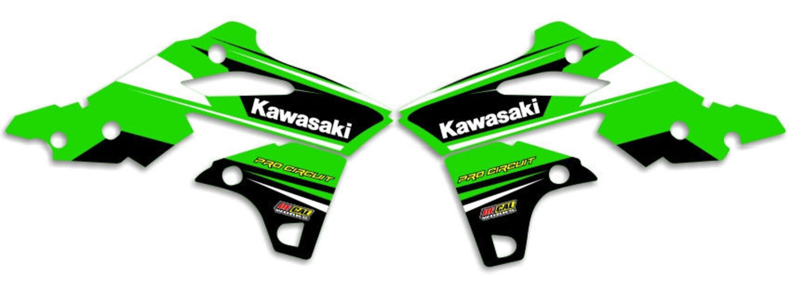 MX Graphics Dirt Bike Decals Kawasaki T-1 Ready Made Rad Kit