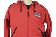 Red Zipper Hoodie Sweatshirt for   