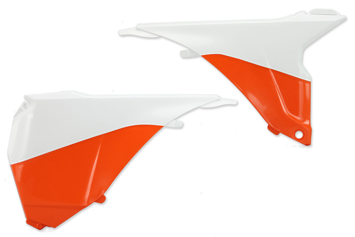 Polisport Orange / White Airbox Covers for 12-16 KTM SX, SXF, XC, XCF