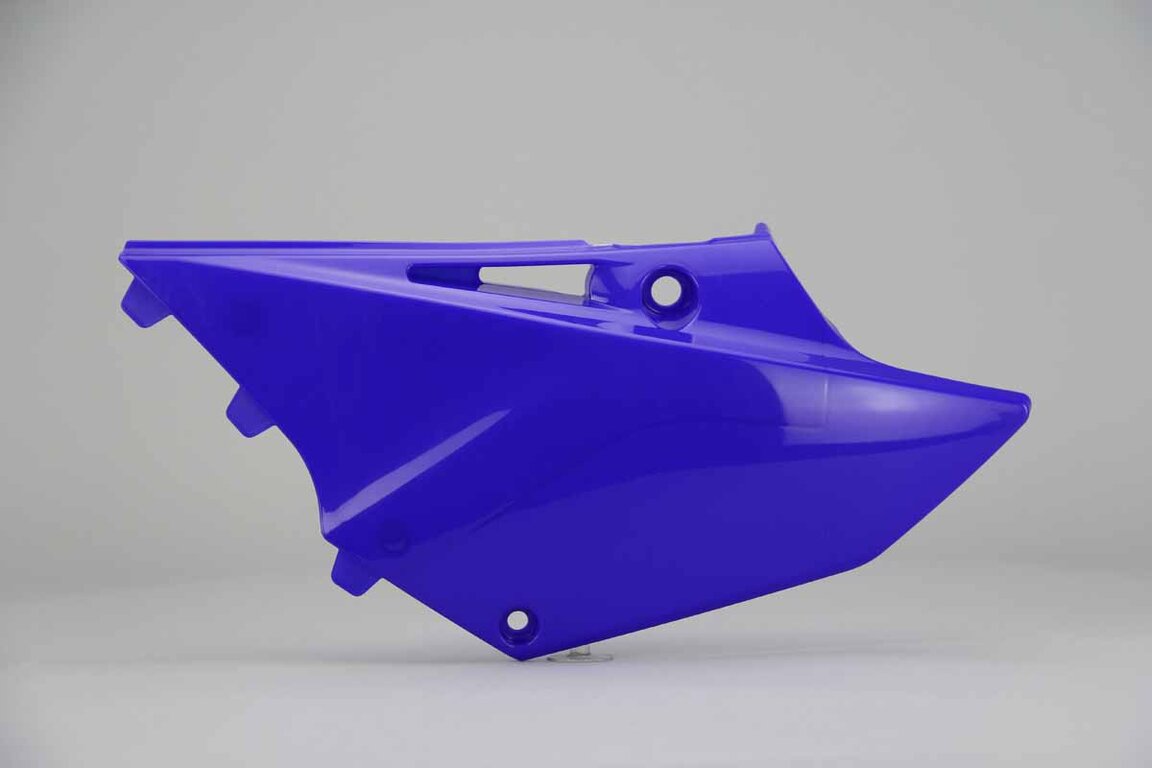 Left Side Polisport Blue Side Number Plates replacement plastics for 02-22 Yamaha YZ125, YZ250 dirt bikes.