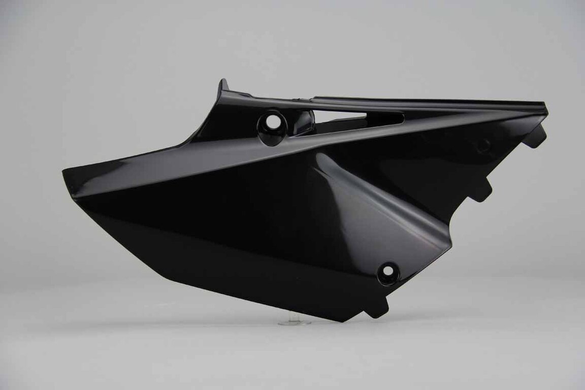 Right Side Polisport Black Side Number Plates replacement plastics for 02-22 Yamaha YZ125, YZ250 dirt bikes.