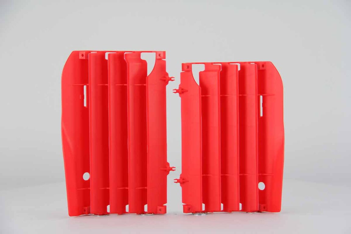 Polisport Red Radiator Louvers replacement plastics for 09-12 Honda CRF450 dirt bikes 360 view