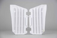 Polisport White Radiator Louvers replacement plastics for 14-19 Yamaha WRF, YZ250F, YZ450F dirt bikes 360 view