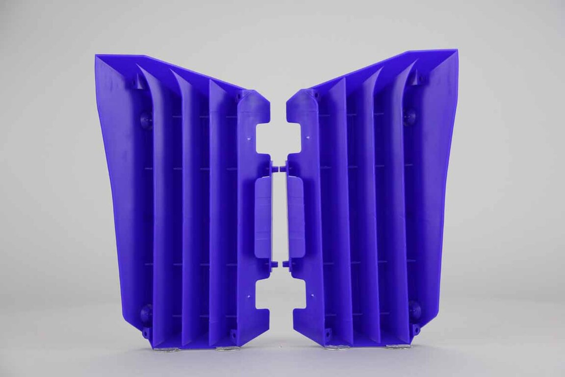 Polisport Blue Radiator Louvers replacement plastics for 14-19 Yamaha WRF, YZ250F, YZ450F dirt bikes 360 view