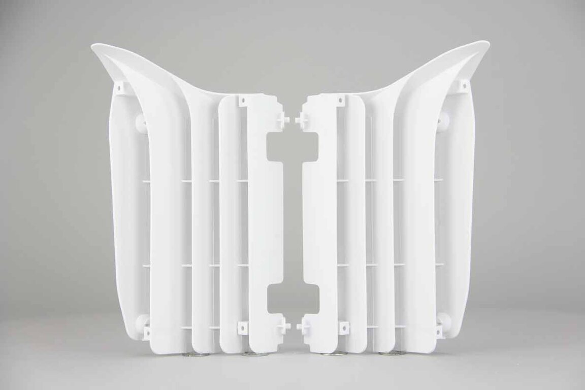 Polisport White Radiator Louvers replacement plastics for 10-13 Yamaha YZ250F dirt bikes 360 view