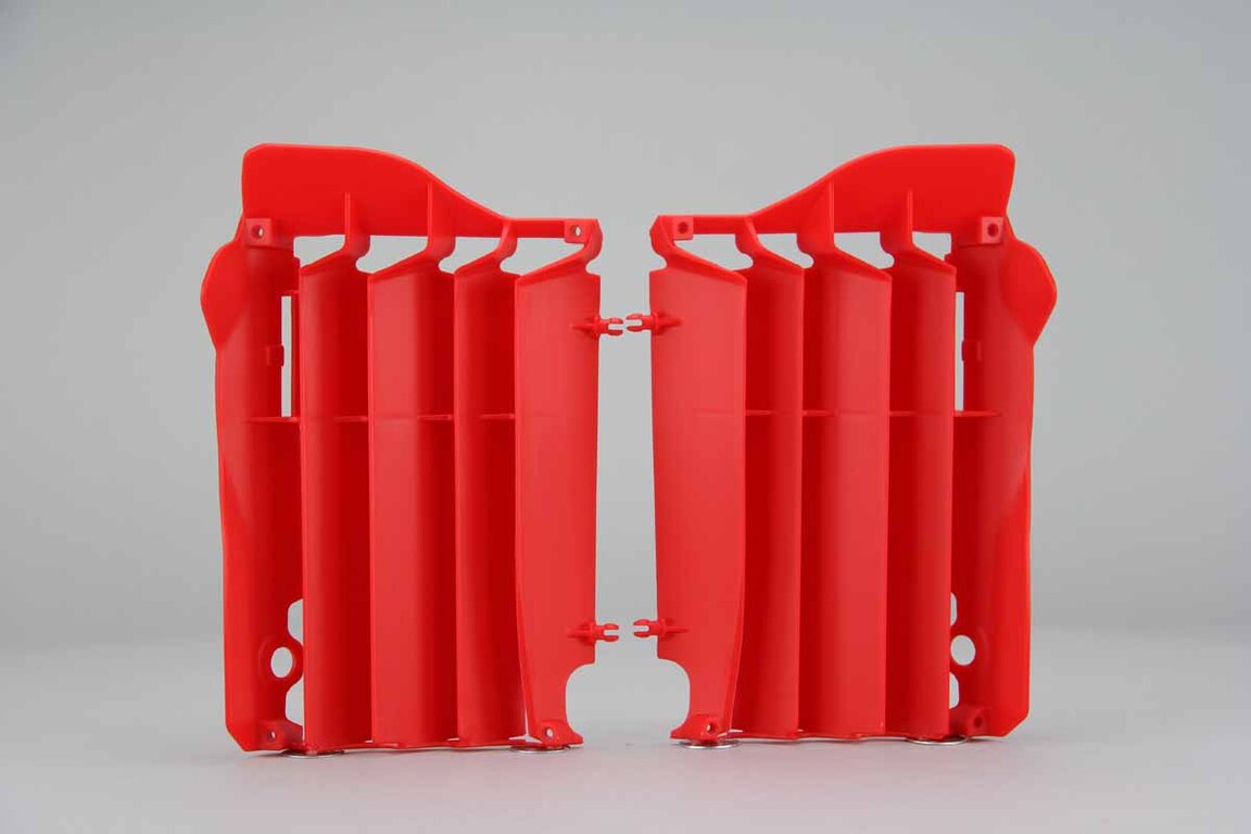 Polisport Red Radiator Louvers replacement plastics for 14-17 Honda CRF250 dirt bikes 360 view