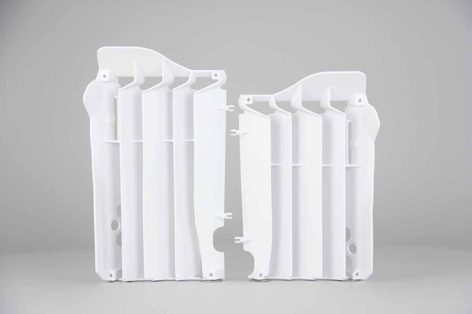 Polisport White Radiator Louvers replacement plastics for 13-14 Honda CRF450 dirt bikes 360 view