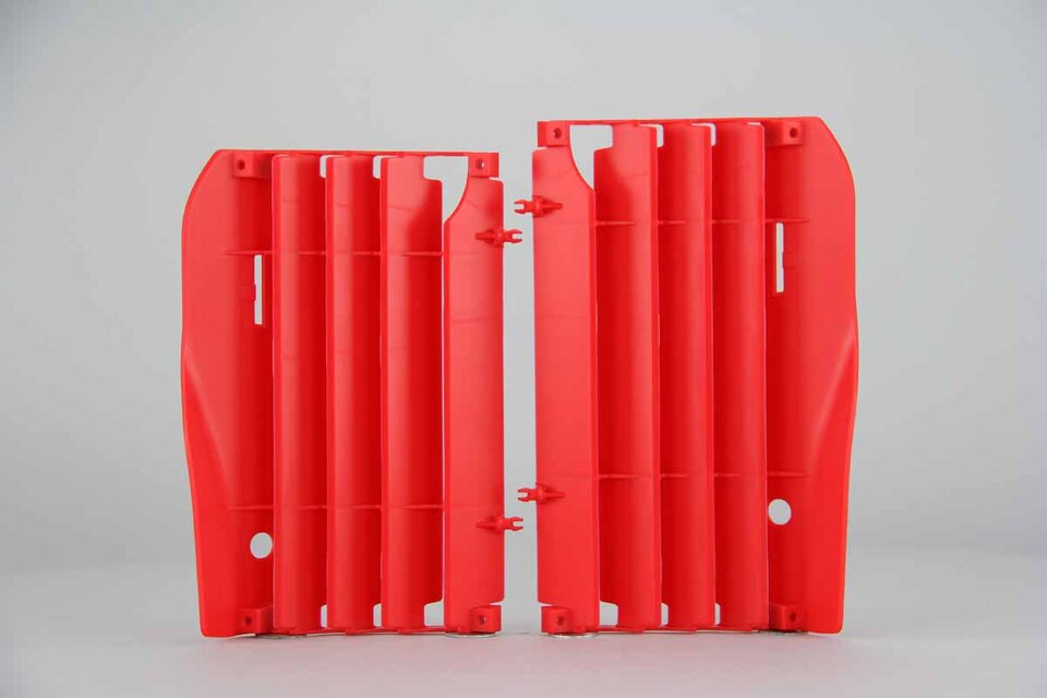 Polisport Red Radiator Louvers replacement plastics for 10-13 Honda CRF250 dirt bikes 360 view