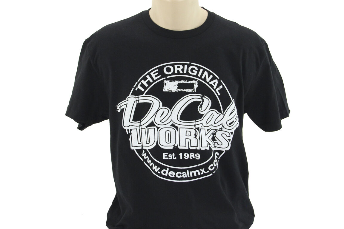 DeCal Works Medium Original Black T-Shirt with White Logo