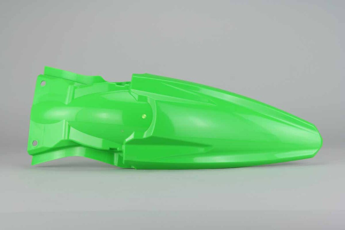 Polisport Green Rear Fender replacement plastics for 16-20 Kawasaki KX250F, KX450F dirt bikes 360 view