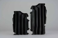 Polisport Black Radiator Louvers replacement plastics for 16-24 Kawasaki KX250F, KX450F dirt bikes 360 view