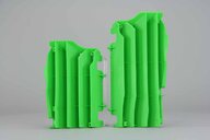 Polisport Green Radiator Louvers replacement plastics for 16-24 Kawasaki KX250F, KX450F dirt bikes 360 view