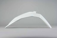 Polisport White Front Fender replacement plastics for 16-23 Husqvarna FC, FE, FX, TC, TE, TX dirt bikes 360 view