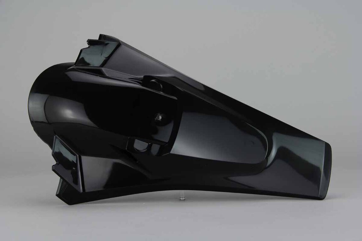 UFO Black Rear Fender replacement plastics for 16-18 Husqvarna FC, FS, FX, TC, TX dirt bikes 360 view