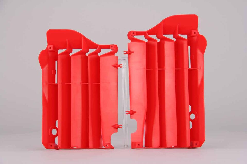 Polisport Red Radiator Louvers replacement plastics for 15-16 Honda CRF450 dirt bikes 360 view