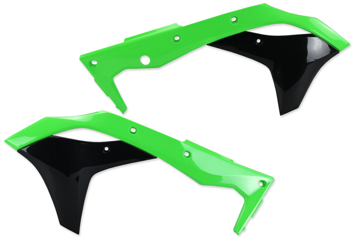 UFO Green / Black Radiator Shroud Set for 17-20 Kawasaki KX250F