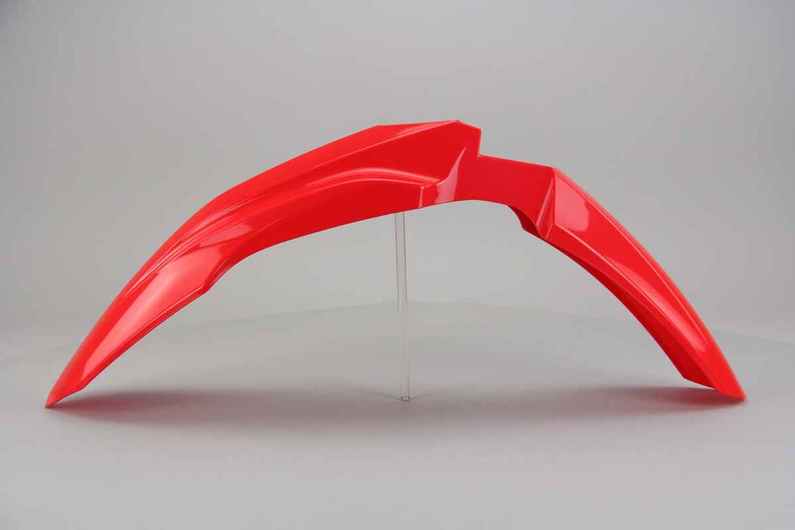 Acerbis Red Front Fender replacement plastics for 17-24 Honda CRF250, CRF450 dirt bikes 360 view