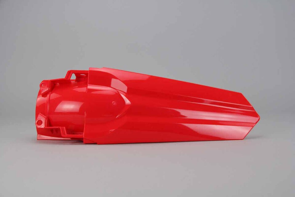 UFO Red Rear Fender replacement plastics for 17-22 Honda CRF250, CRF450 dirt bikes 360 view