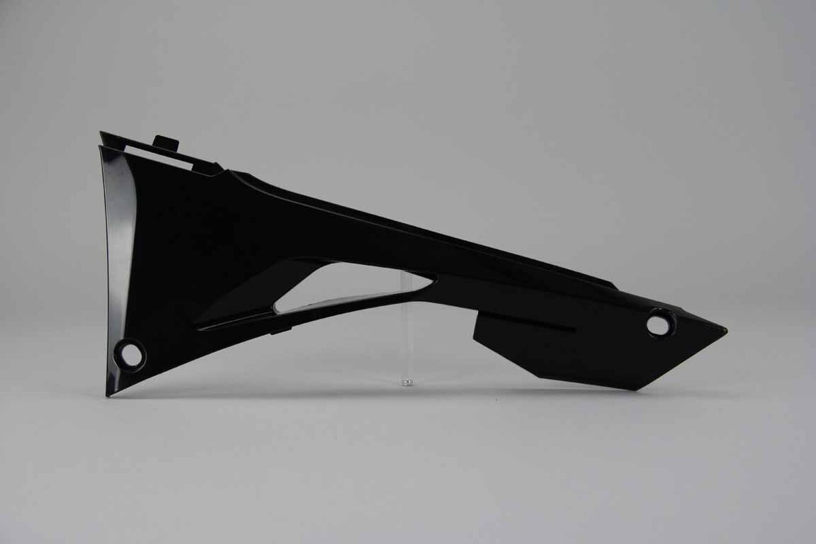 Left Side Acerbis Black Airbox Covers replacement plastics for 17-22 Honda CRF250, CRF450 dirt bikes.