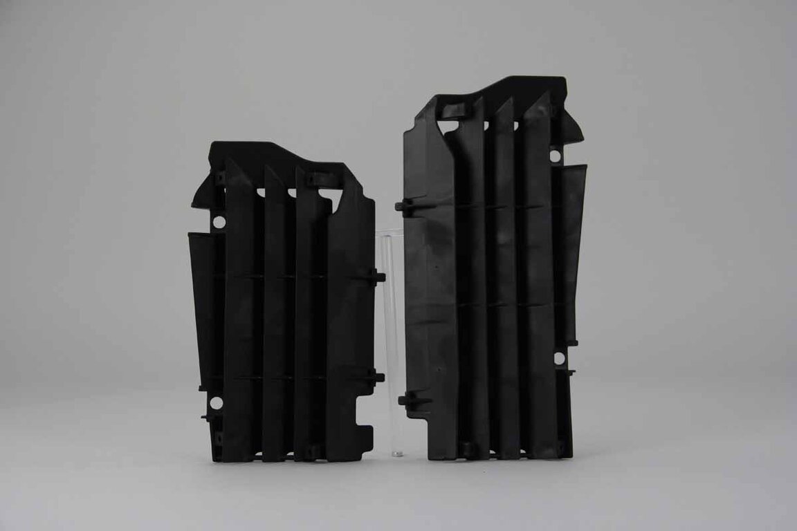 Polisport Black Radiator Louvers replacement plastics for 17-20 Kawasaki KX250F dirt bikes 360 view