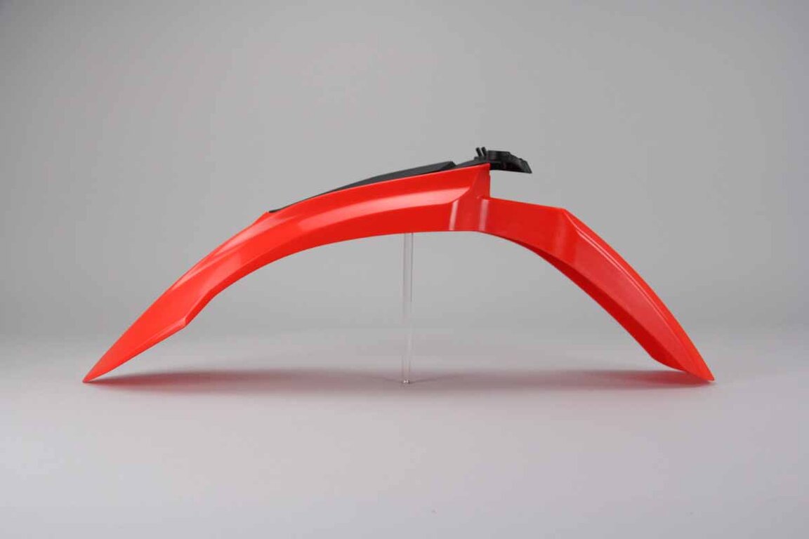 Polisport Red Front Fender replacement plastics for 13-19 Beta RR dirt bikes 360 view