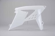 Right Side Polisport White Radiator Shroud Set replacement plastics for 13-19 Beta RR dirt bikes.