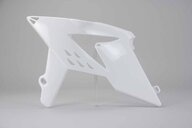 Left Side Polisport White Radiator Shroud Set replacement plastics for 13-19 Beta RR dirt bikes.