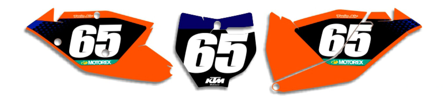 MX Graphics Dirt Bike DeCals KTM Factory Series 4 Number Plates