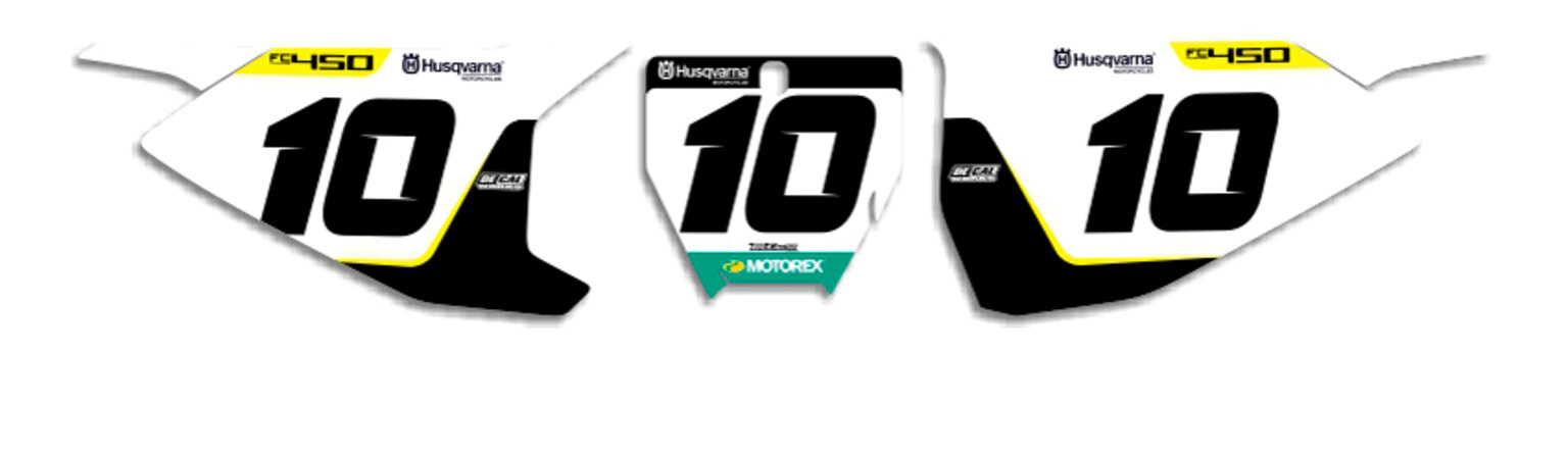 MX Graphics Dirt Bike DeCals Husqvarna Factory Series 18 Number Plates