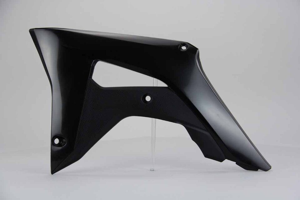 Left Side Acerbis Black Radiator Shroud Set replacement plastics for 17-22 Honda CRF250, CRF450 dirt bikes.
