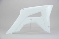 Right Side UFO White Radiator Shroud Set replacement plastics for 17-22 Honda CRF250, CRF450 dirt bikes.