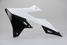 Left Side Polisport White Radiator Shroud Set replacement plastics for 18-25 Suzuki RMZ250, RMZ450 dirt bikes.