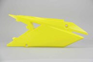 Left Side Polisport Yellow Side Number Plates replacement plastics for 18-25 Suzuki RMZ250, RMZ450 dirt bikes.