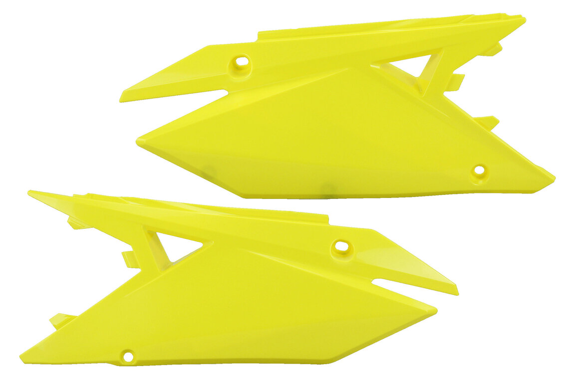 Polisport Yellow Side Number Plates for 18-25 Suzuki RMZ250, RMZ450