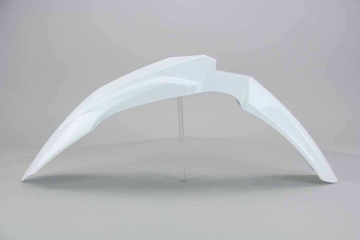 UFO White Front Fender replacement plastics for 17-24 Honda CRF250, CRF450 dirt bikes 360 view