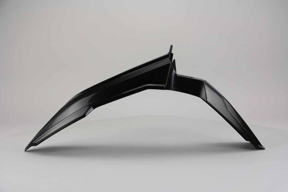 UFO Black Front Fender replacement plastics for 18-25 Suzuki RMZ250, RMZ450 dirt bikes 360 view