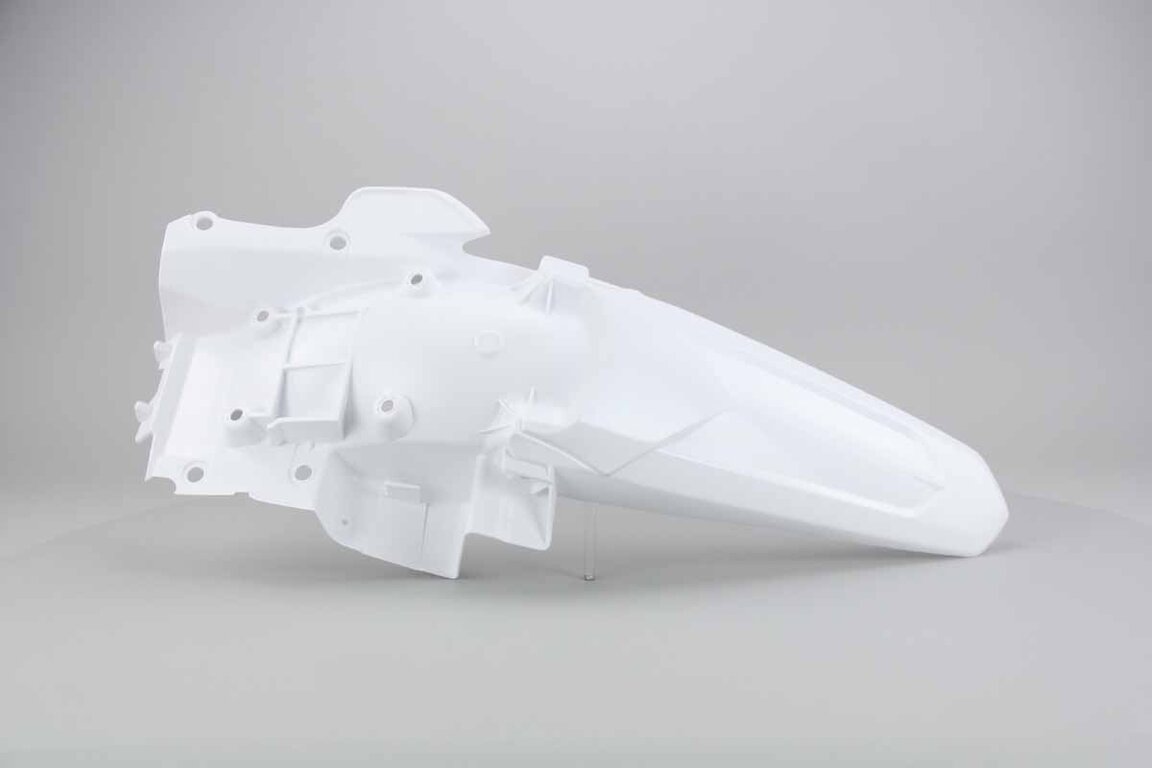 UFO White Rear Fender replacement plastics for 18-24 Yamaha YZ250F, YZ450F dirt bikes 360 view